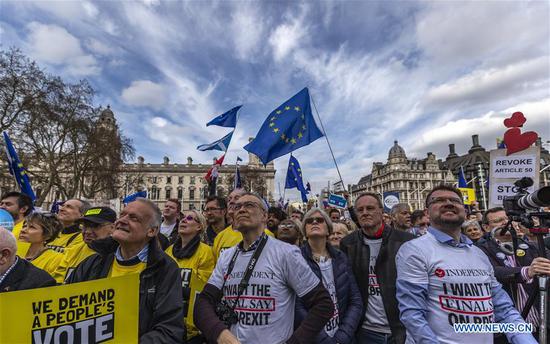 Demonstrators protest during the 